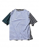 BORDER MIX BOATNECK WIDE TEE MULTI ￥16,500 size:S / M