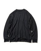 WASHABLE WOOL HEM RIBBED L/S TOP BLACK ￥26,400 size:S / M