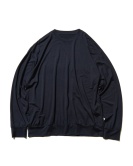 WASHABLE WOOL HEM RIBBED L/S TOP NAVY ￥26,400 size:M