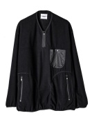 sc.0011SS24  back gusset sleeve half zip fleece jacket.(solid) black ￥50490 size:44