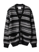 sk.0012AW25 fair isle v-neck cardigan. black mono ¥59290 size:46 sk.0012AW25 fair isle v-neck cardigan. black mono ¥59290 size:46