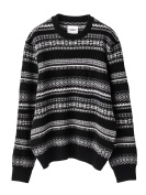 sk.0011AW25 fair isle crew neck sweater. black mono ¥49390 size:46 sk.0011AW25 fair isle crew neck sweater. black mono ¥49390 size:46
