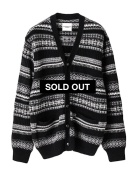 sk.0012AW25 fair isle v-neck cardigan. black mono ￥59290