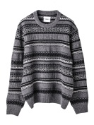 sk.0011AW25 fair isle crew neck sweater. gray mono ￥49390 size:46
