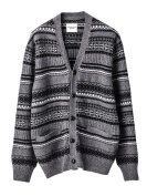 sk.0012AW25 fair isle v-neck cardigan. gray mono ￥59290 size:46